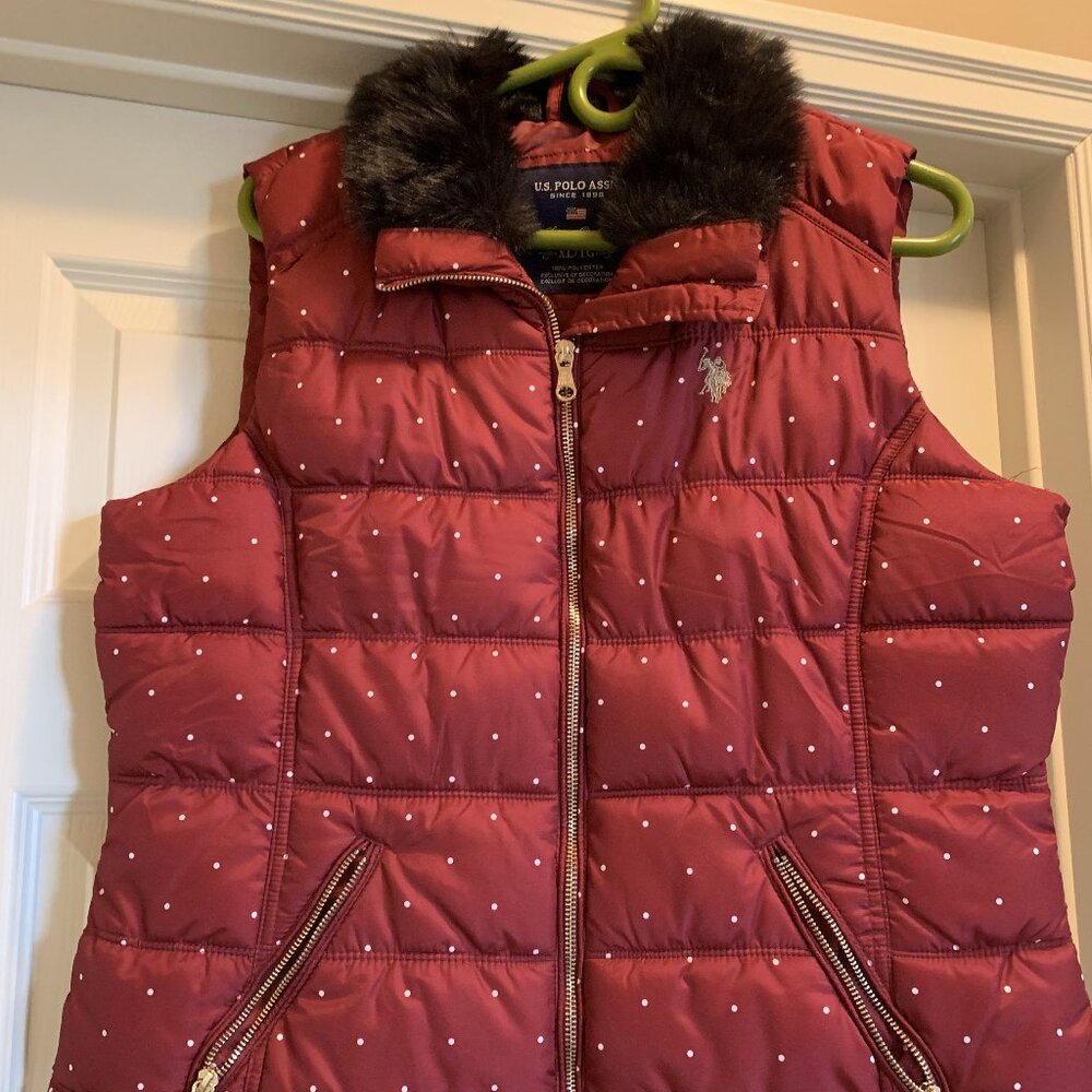 EUC US Polo Assn Burgundy Puffer Vest